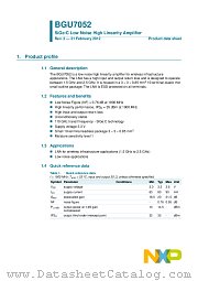 BGU7052 datasheet pdf NXP Semiconductors