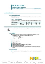BLA1011-300 datasheet pdf NXP Semiconductors