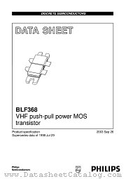 BLF368 datasheet pdf NXP Semiconductors
