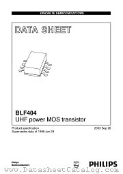 BLF404 datasheet pdf NXP Semiconductors