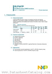 BLF647P datasheet pdf NXP Semiconductors