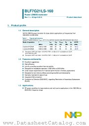 BLF7G21LS-160 datasheet pdf NXP Semiconductors