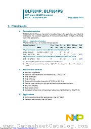 BLF884P datasheet pdf NXP Semiconductors