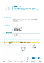 BSH114 datasheet pdf NXP Semiconductors