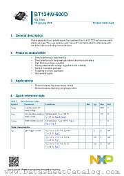 BT134W-600D datasheet pdf NXP Semiconductors