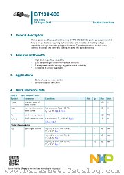 BT138-600 datasheet pdf NXP Semiconductors