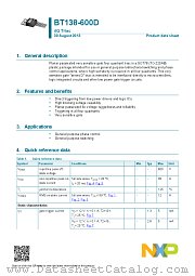 BT138-600D datasheet pdf NXP Semiconductors