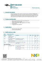 BT138-600E datasheet pdf NXP Semiconductors