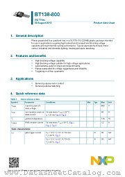 BT138-800 datasheet pdf NXP Semiconductors