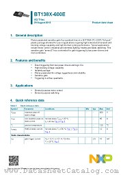 BT138X-600E datasheet pdf NXP Semiconductors