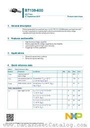 BT139-600 datasheet pdf NXP Semiconductors