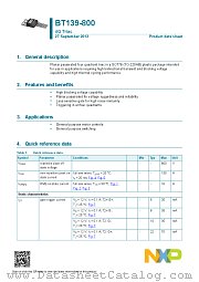 BT139-800 datasheet pdf NXP Semiconductors