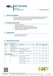BT139-800G datasheet pdf NXP Semiconductors