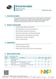 BTA204W-600D datasheet pdf NXP Semiconductors