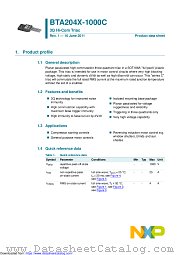 BTA204X-1000C datasheet pdf NXP Semiconductors