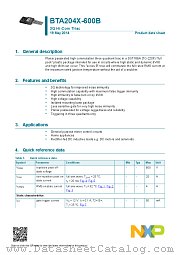 BTA204X-600B datasheet pdf NXP Semiconductors