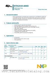 BTA204X-600D datasheet pdf NXP Semiconductors