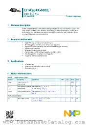 BTA204X-600E datasheet pdf NXP Semiconductors