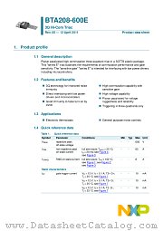 BTA208-600E datasheet pdf NXP Semiconductors