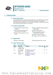 BTA208S-600D datasheet pdf NXP Semiconductors