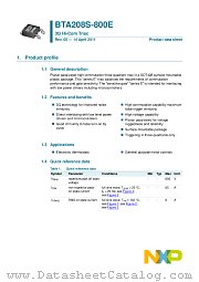 BTA208S-800E datasheet pdf NXP Semiconductors