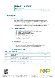 BTA312-600CT datasheet pdf NXP Semiconductors