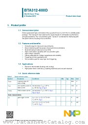 BTA312-600D datasheet pdf NXP Semiconductors