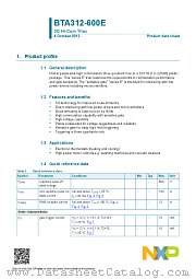BTA312-600E datasheet pdf NXP Semiconductors