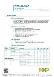 BTA312-800E datasheet pdf NXP Semiconductors