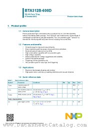 BTA312B-600D datasheet pdf NXP Semiconductors