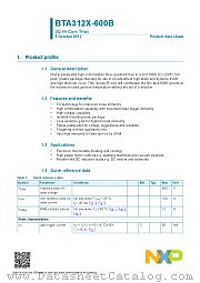 BTA312X-600B datasheet pdf NXP Semiconductors