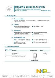 BTA316B-800B datasheet pdf NXP Semiconductors