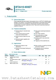 BTA410-800ET datasheet pdf NXP Semiconductors