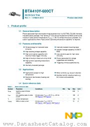 BTA410Y-600CT datasheet pdf NXP Semiconductors