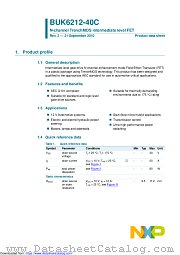 BUK6212-40C datasheet pdf NXP Semiconductors