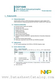 CGY1049 datasheet pdf NXP Semiconductors