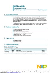 HEF4024BT datasheet pdf NXP Semiconductors
