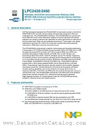LPC2460FET208 datasheet pdf NXP Semiconductors