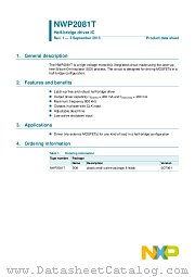 NWP2081T datasheet pdf NXP Semiconductors