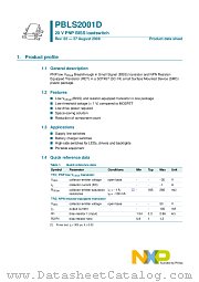PBLS2001D datasheet pdf NXP Semiconductors