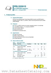 PBLS2001S datasheet pdf NXP Semiconductors