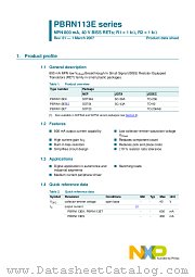 PBRN113ET datasheet pdf NXP Semiconductors