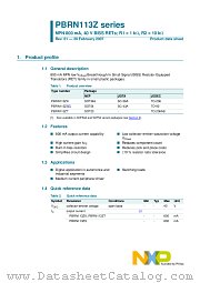 PBRN113ZT datasheet pdf NXP Semiconductors