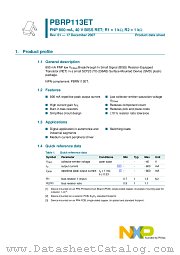 PBRP113ET datasheet pdf NXP Semiconductors