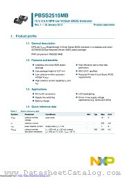 PBSS2515MB datasheet pdf NXP Semiconductors