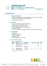 PBSS4021NT datasheet pdf NXP Semiconductors