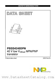 PBSS4240DPN datasheet pdf NXP Semiconductors