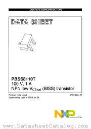 PBSS8110T datasheet pdf NXP Semiconductors
