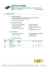 PDTA143XMB datasheet pdf NXP Semiconductors