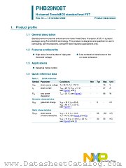 PHB29N08T datasheet pdf NXP Semiconductors